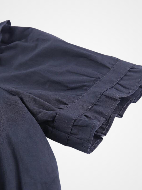 Aesthetic Ruffled Solid Short Sleeve Crop Top - ovniki