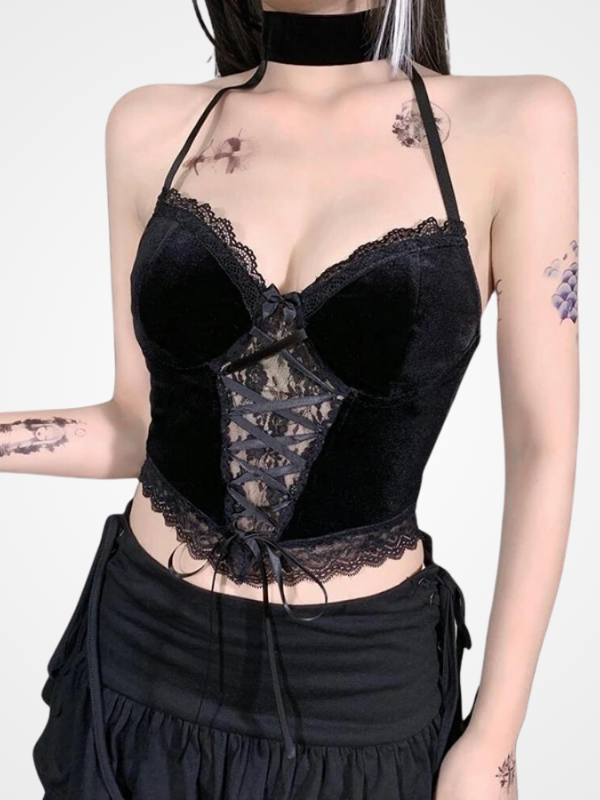 Sexy Lace Crosku Retro Mini Vest Crop Tops - ovniki