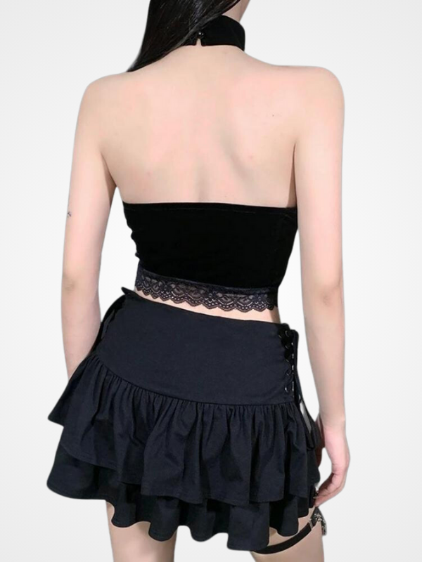 Sexy Lace Crosku Retro Mini Vest Crop Tops - ovniki