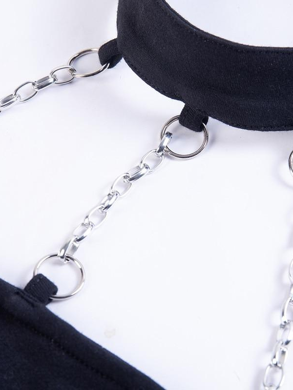 Sexy Metal Chain Halter Neck Crop Tops - ovniki