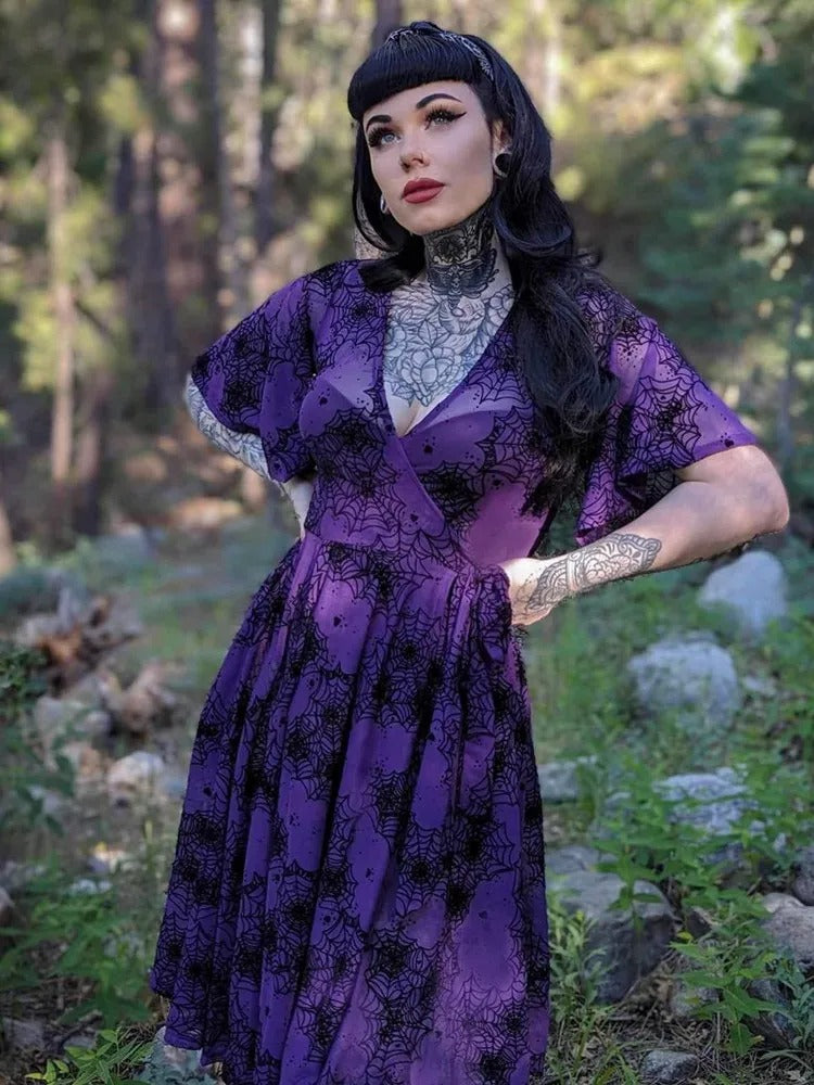Purple Spider Web Dress