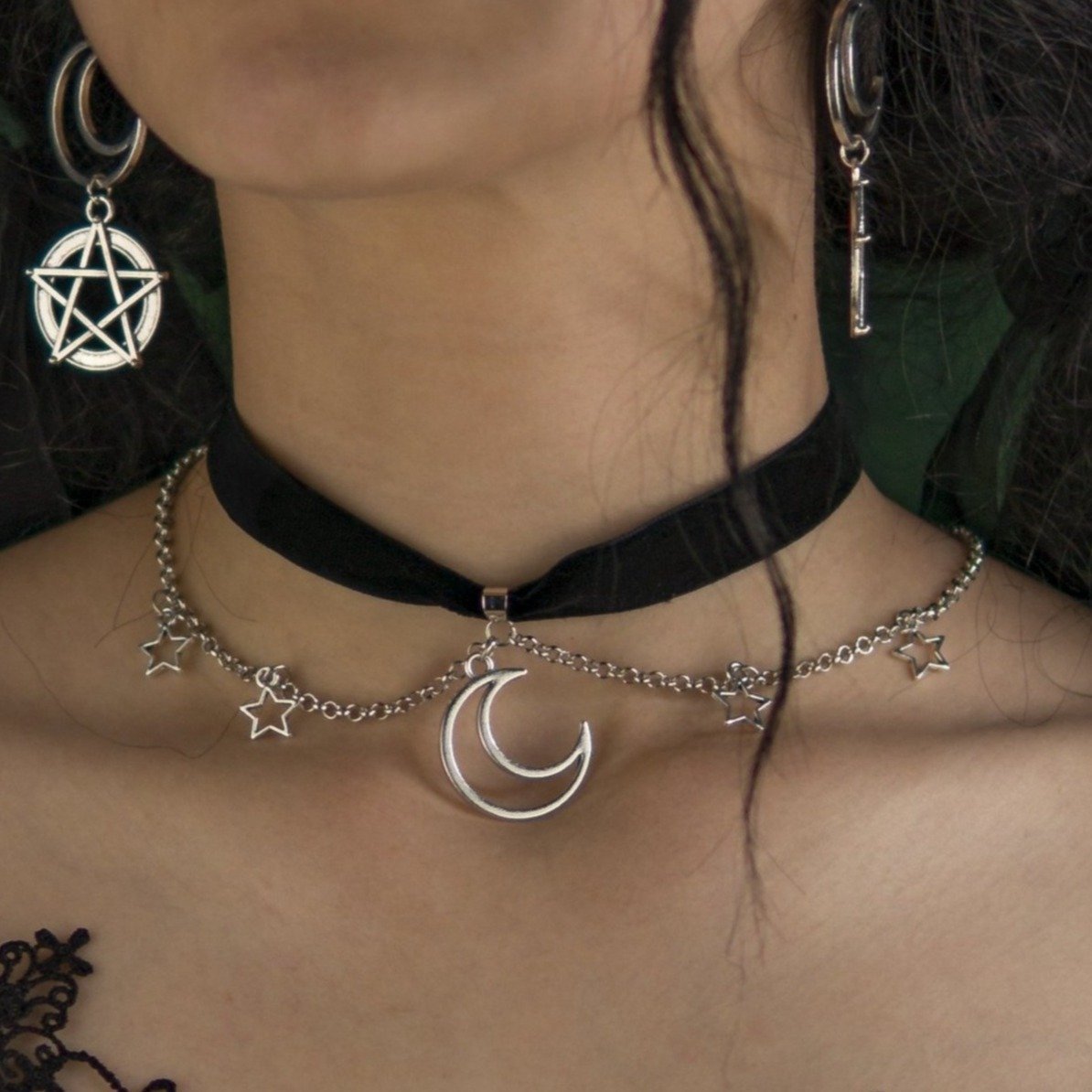 Choker Moonstar Black - Ovniki