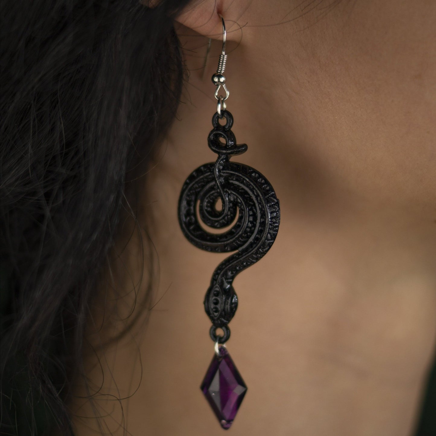 Earrings Violet Snake - Ovniki