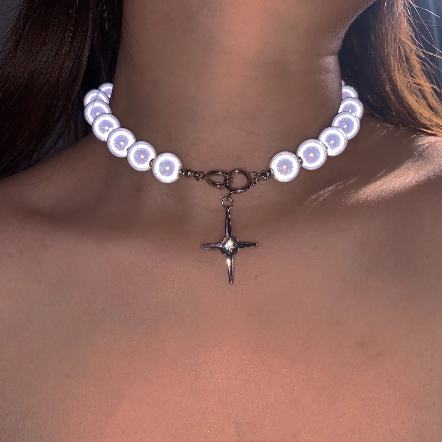 Luminous Beads Pearl Choker - Ovniki