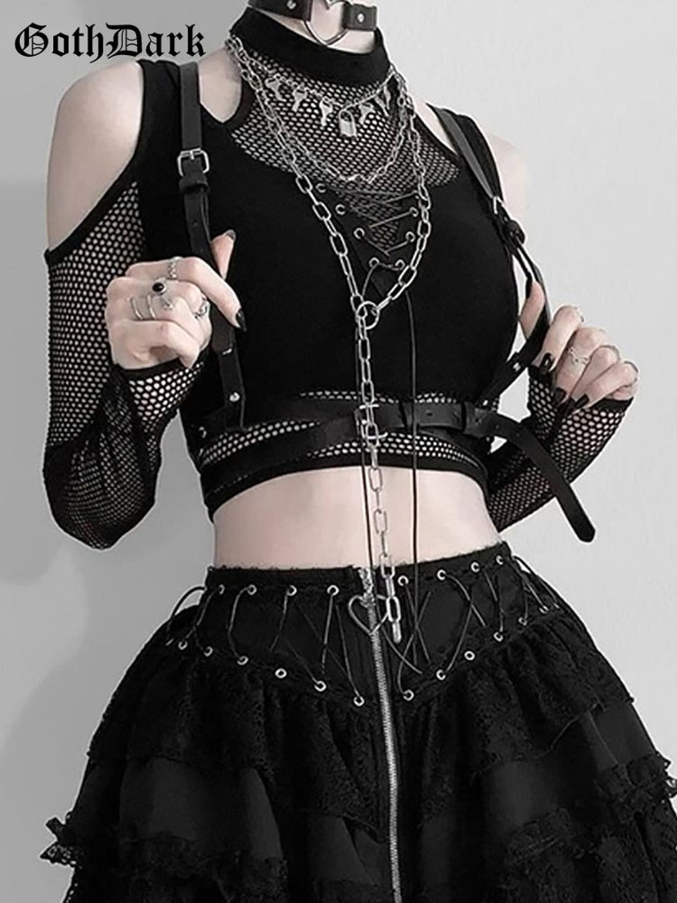 Sexy Strap Mesh Crop Top - Ovniki