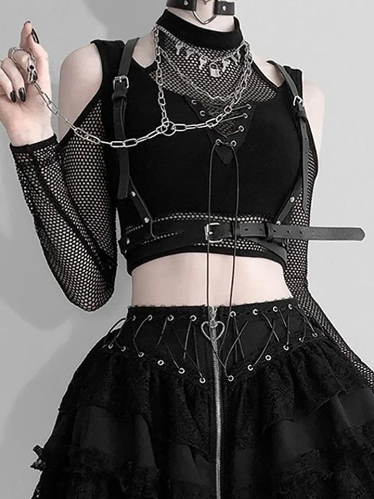 Sexy Strap Mesh Crop Top - Ovniki