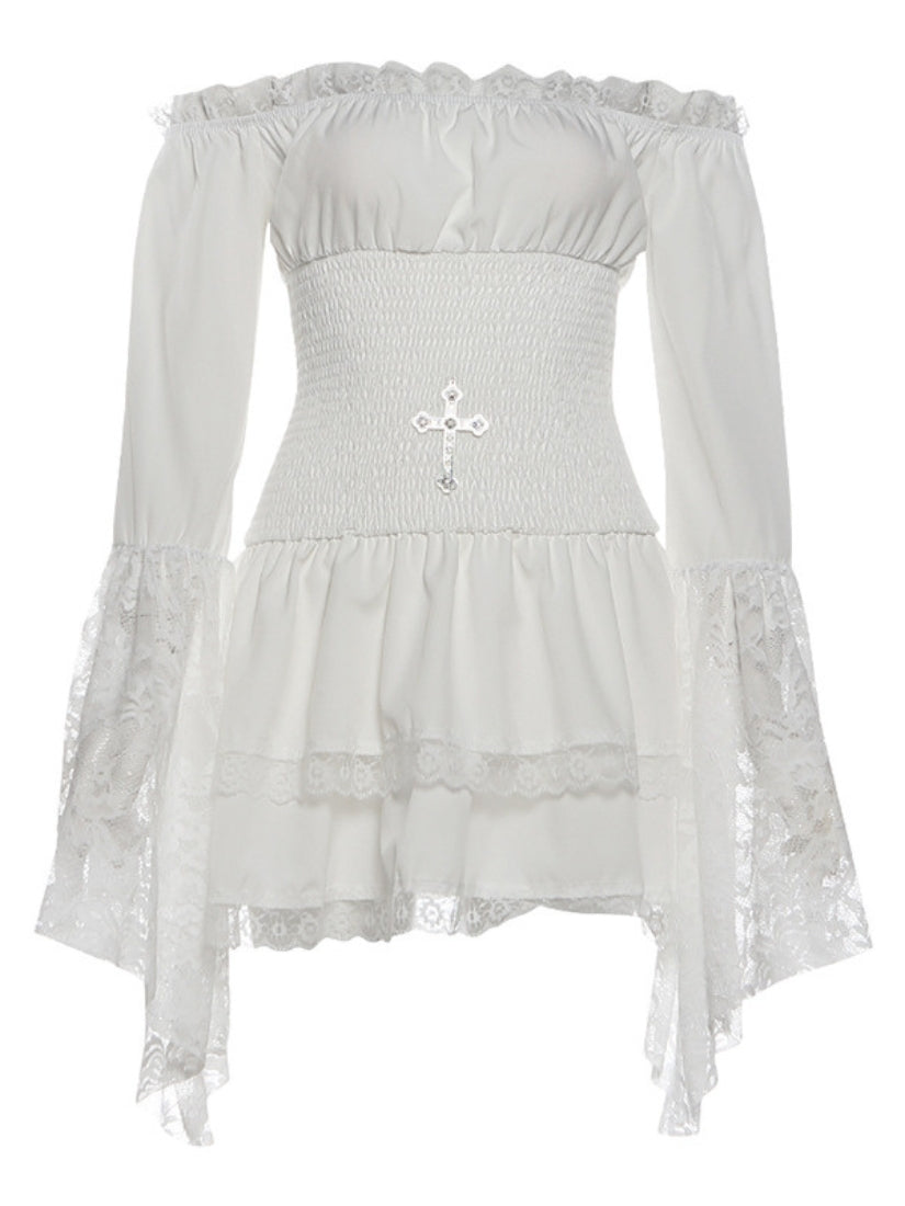 Flared Sleeve Mini Dress