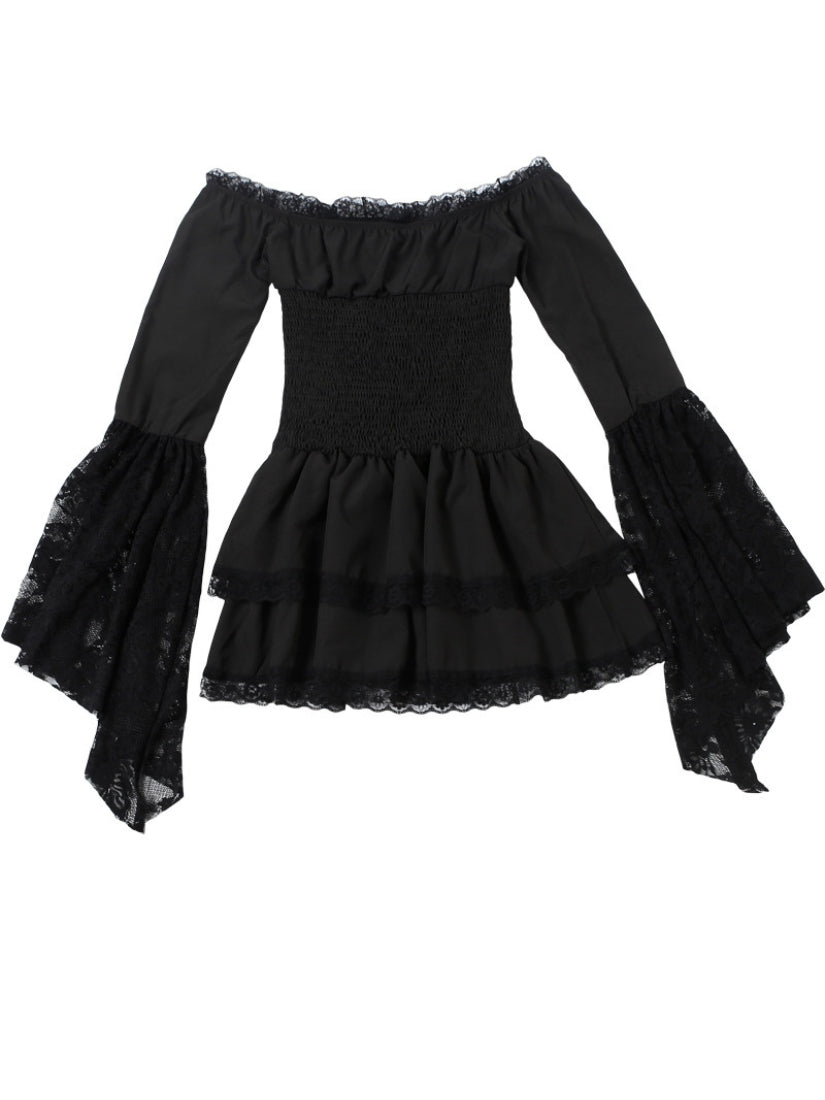 Flared Sleeve Mini Dress