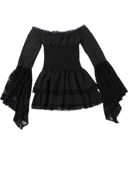 Flared Sleeve Mini Dress