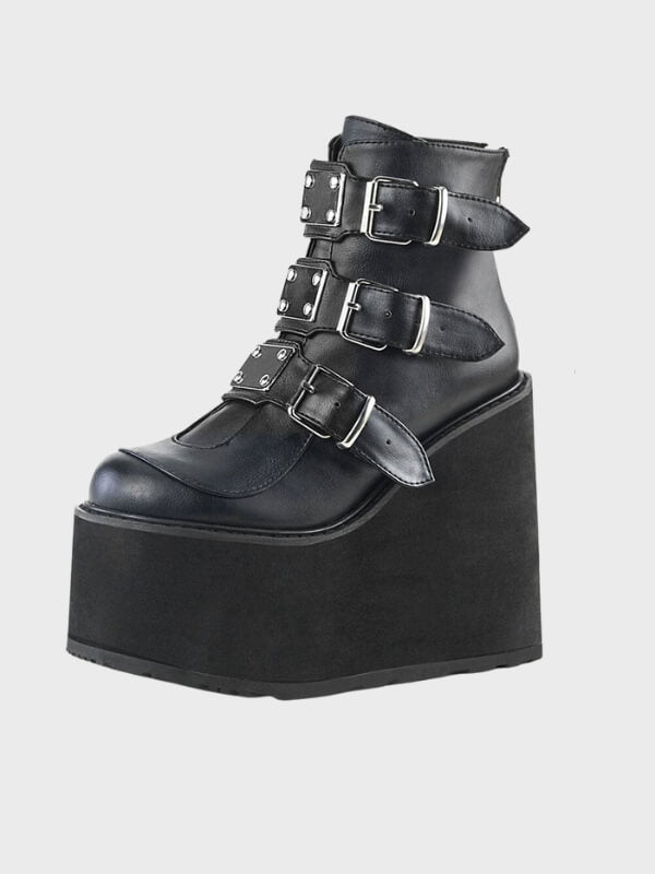 Women's Gothic High Heels Buckle Ankle Boots - ovniki