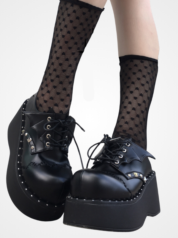Girls Lace-Up Chunky Platform Leather Shoes - ovniki
