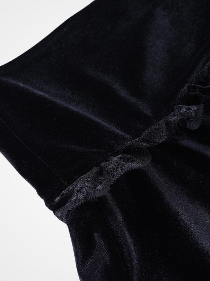 Goth Cross Vintage Black Lace Trim Mini Skirt - ovniki