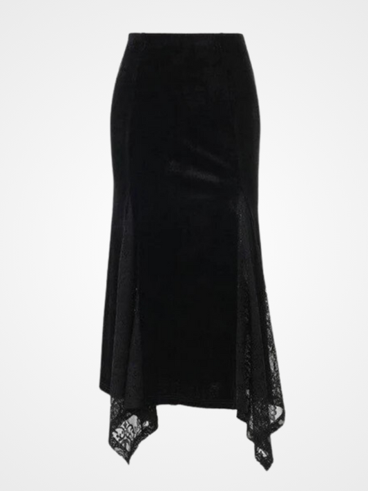 Gothic Fairycore Grunge Lace Patchwork Skirts-ovniki