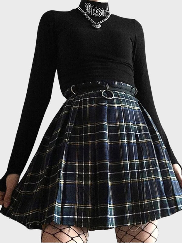 Gothic Black Bodycon Long Sleeve Crop Tops - ovniki