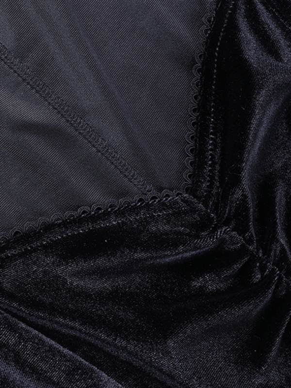 Gothic Black Square Collar Corset Mini Dress_ovniki