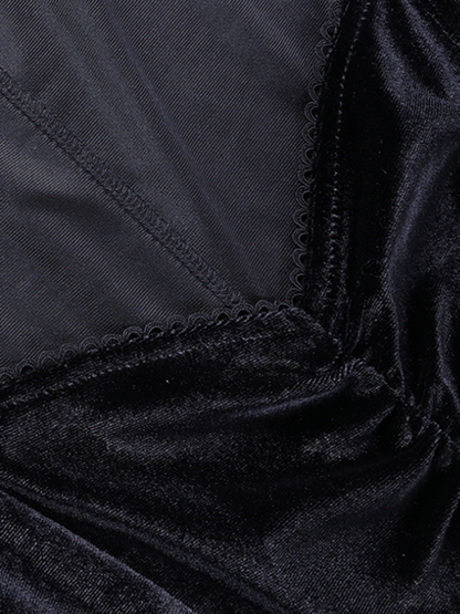Gothic Black Square Collar Corset Mini Dress_ovniki