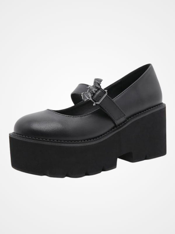 Gothic Mary Jane Student Goth Ladies Loafers Shoes - ovniki