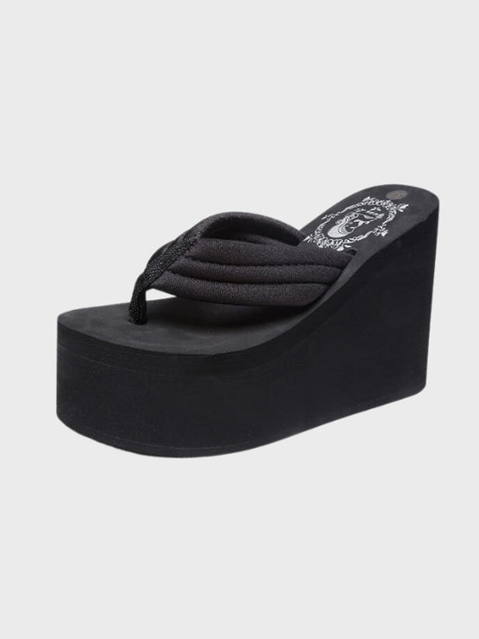 High Heels Wedges Flip Flops Chunky Sandals - ovniki
