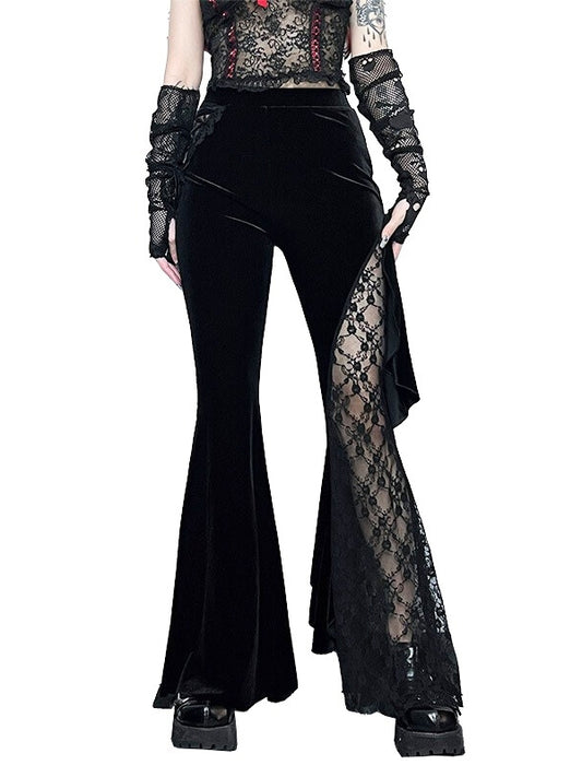 Noir Sheer Lace Bell Pants