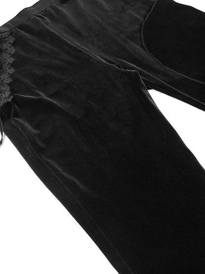 Noir Sheer Lace Bell Pants