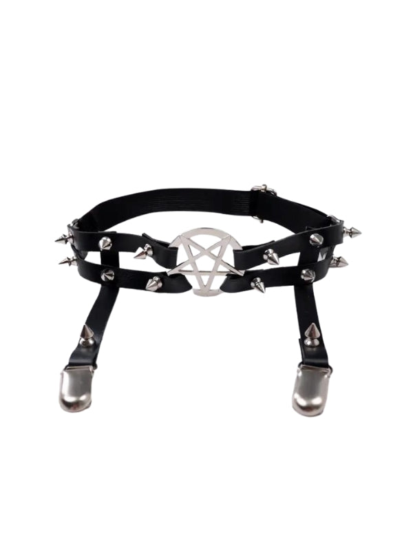 Rivet Pentagram Garter Belt