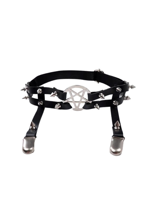 Rivet Pentagram Garter Belt
