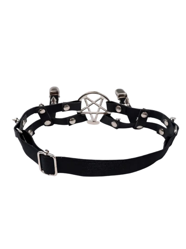 Rivet Pentagram Garter Belt