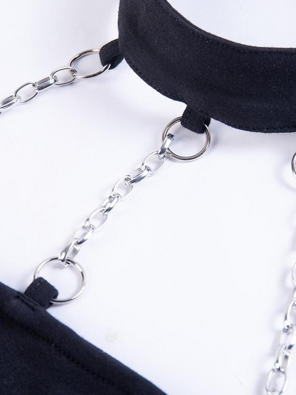 Sexy Metal Chain Halter Neck Crop Tops - ovniki