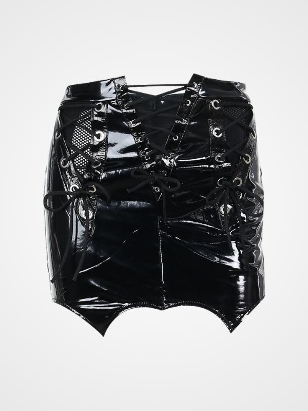 Sexy Neon Zip Leather Bodycon Mini Skirt - ovniki