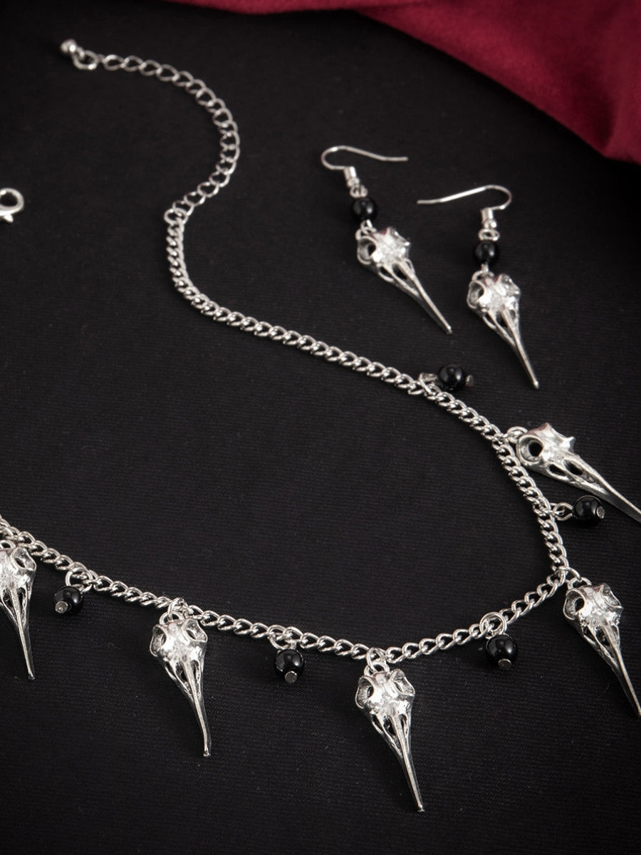 Skull Raven Jewellery Set