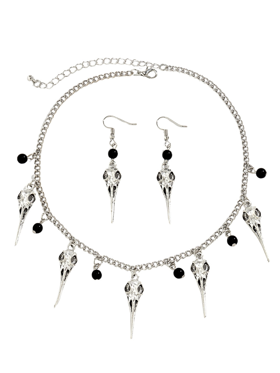 Skull Raven Jewellery Set