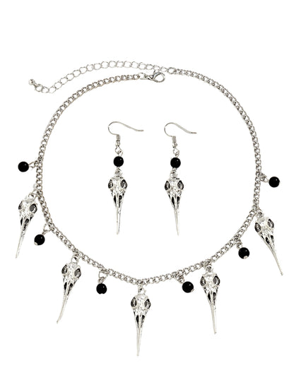 Skull Raven Jewellery Set