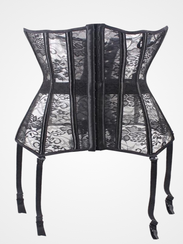 Underbust Black Lace Up Waist Modeling Corsets - ovniki