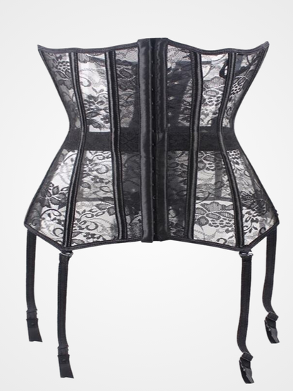 Underbust Black Lace Up Waist Modeling Corsets - ovniki