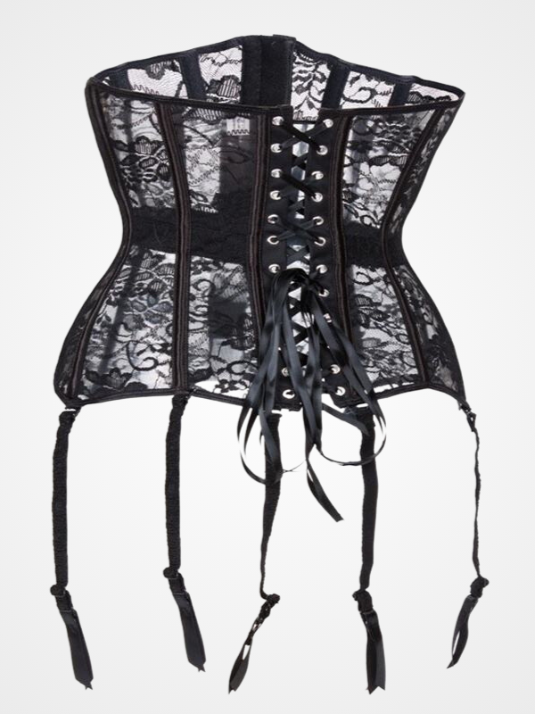 Underbust Black Lace Up Waist Modeling Corsets - ovniki