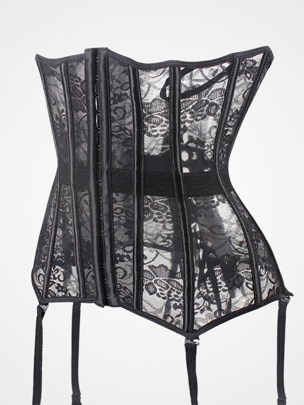 Underbust Black Lace Up Waist Modeling Corsets - ovniki