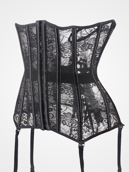 Underbust Black Lace Up Waist Modeling Corsets - ovniki