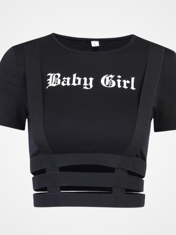 Vintage Goth Graphic  Short Sleeve Top - ovniki