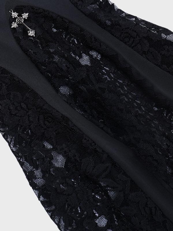 Vintage Gothic Black Stretch Flares Pants - ovniki