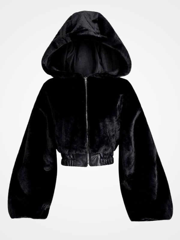 Winter Faux Rabbit Fur Bomber Teddy Hoodie - ovniki