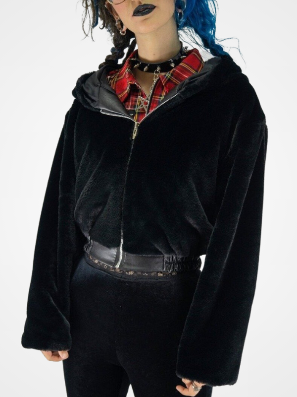 Winter Faux Rabbit Fur Bomber Teddy Hoodie - ovniki