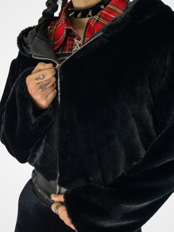Winter Faux Rabbit Fur Bomber Teddy Hoodie - ovniki