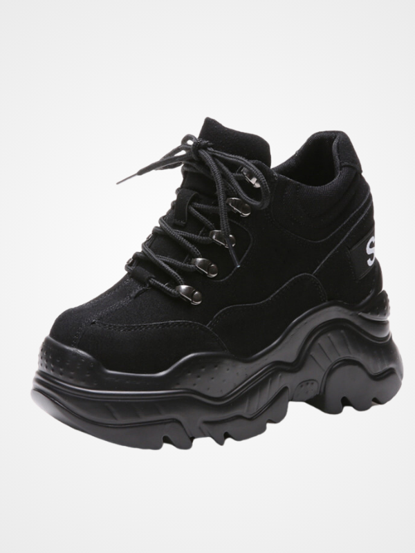 Woman's Breathable High Platform Trainers Shoes - ovniki