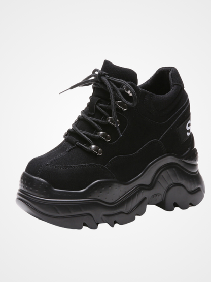 Woman's Breathable High Platform Trainers Shoes - ovniki