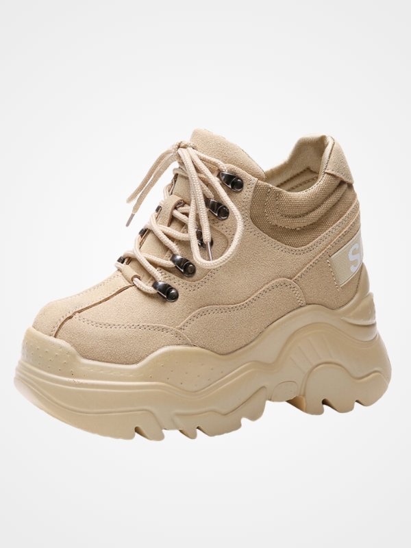 Woman's Breathable High Platform Trainers Shoes - ovniki