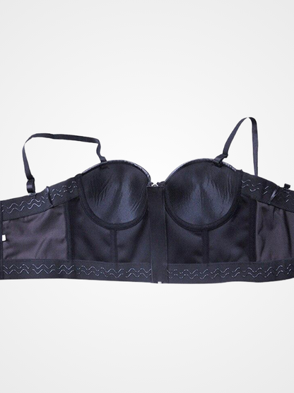 Women Sexy Leather Black Clubwear Crop Top - ovniki