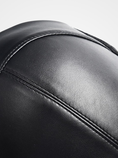 Women Sexy Leather Black Clubwear Crop Top - ovniki