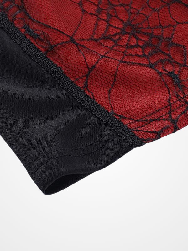 Women Spider Web Pattern Lace Tank Top - Ovniki