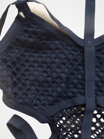 Women's Black Sheer Knit Net Mesh Swimwear - ovniki