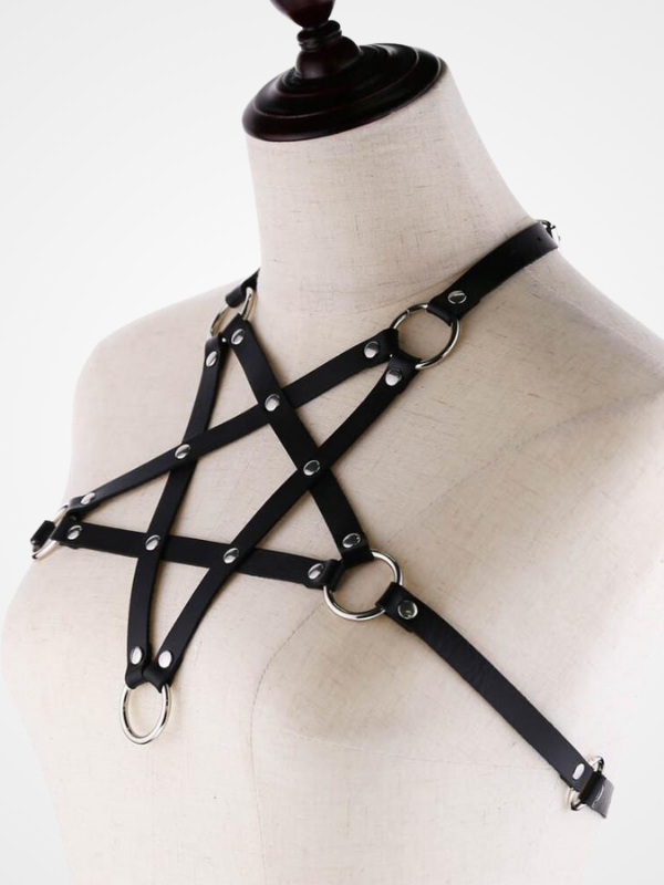 Women's Gothic Harajaku Leather Bra Harness Belt_ovniki